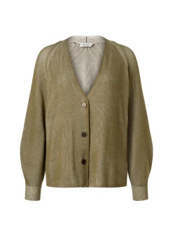 MAERZ Damen Strickjacke in oliv - Ärmel: langarm