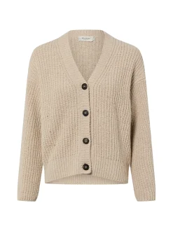 MAERZ Damen Strickjacke mit Schurwoll-Anteil in kitt