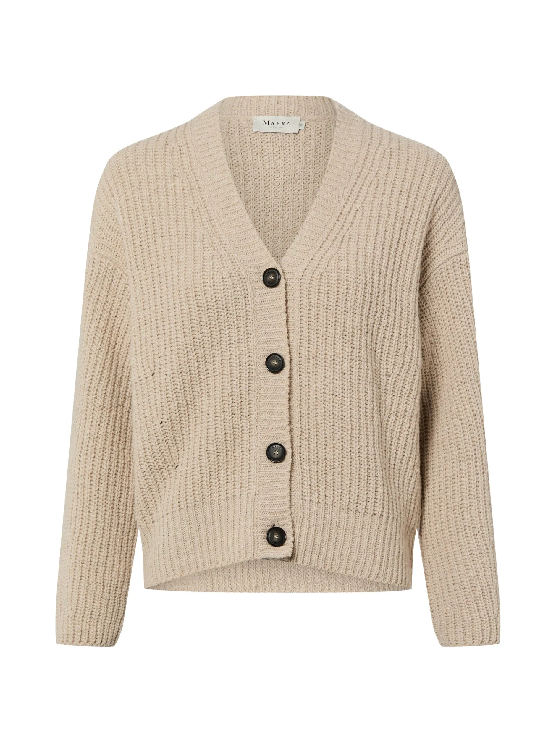 MAERZ Damen Strickjacke mit Schurwoll-Anteil in kitt