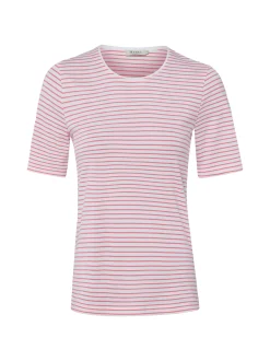 MAERZ Damen T-Shirt in weiß rosa - Ausschnitt: Rundhals