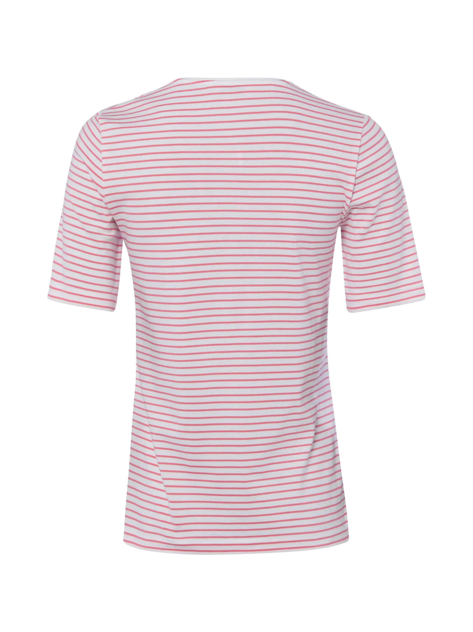 MAERZ Damen T-Shirt in weiß rosa - Ausschnitt: Rundhals