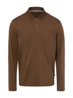MAERZ Herren Poloshirt in braun - Ausschnitt: Polokragen