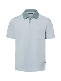 MAERZ Herren Poloshirt in hellblau mint - Ärmel: kurzarm