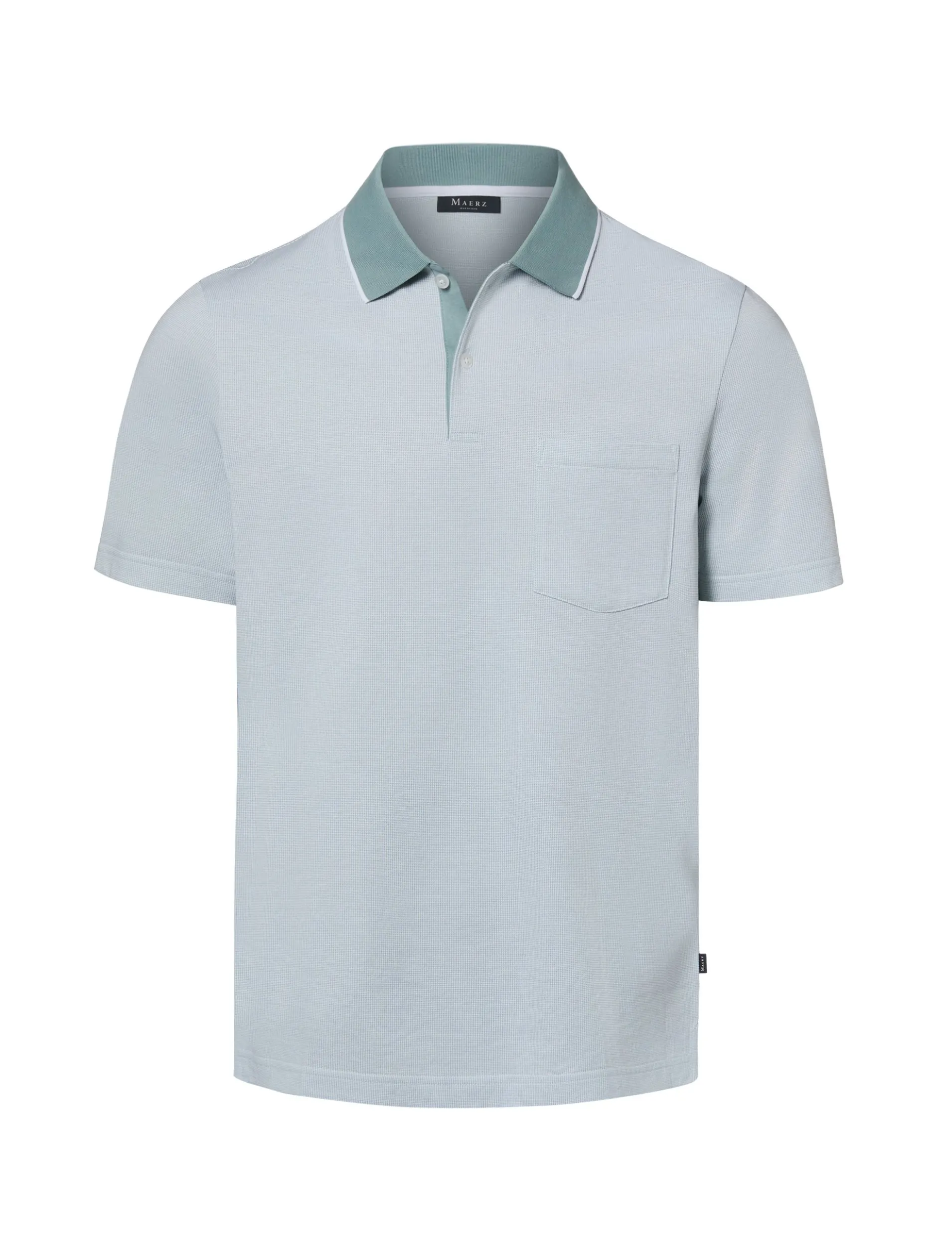 MAERZ Herren Poloshirt in hellblau mint - Ärmel: kurzarm