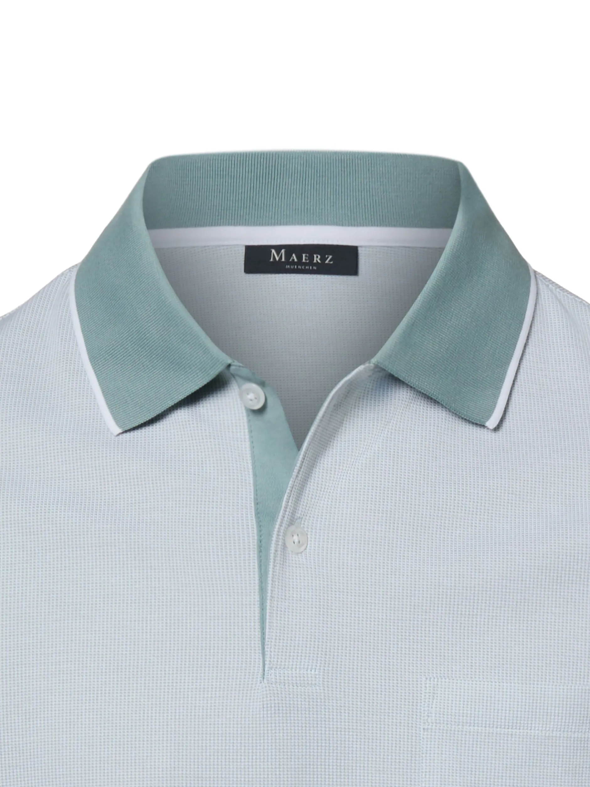 MAERZ Herren Poloshirt in hellblau mint - Ärmel: kurzarm