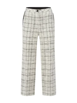 Marc Cain Collections Damen Baukasten-Stoffhose - Wukari in ecru schwarz