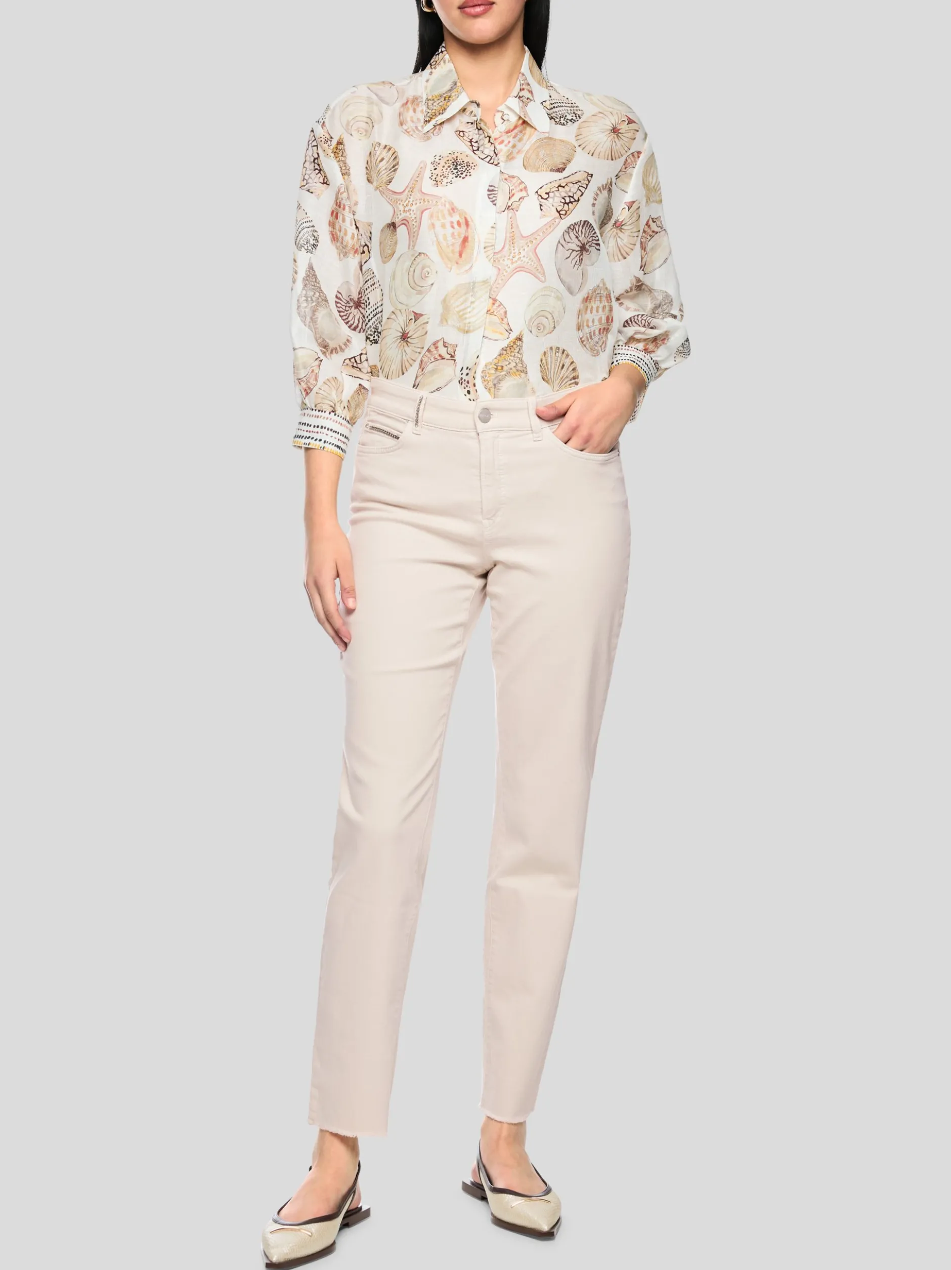 Marc Cain Damen Jeans - SILEA in beige