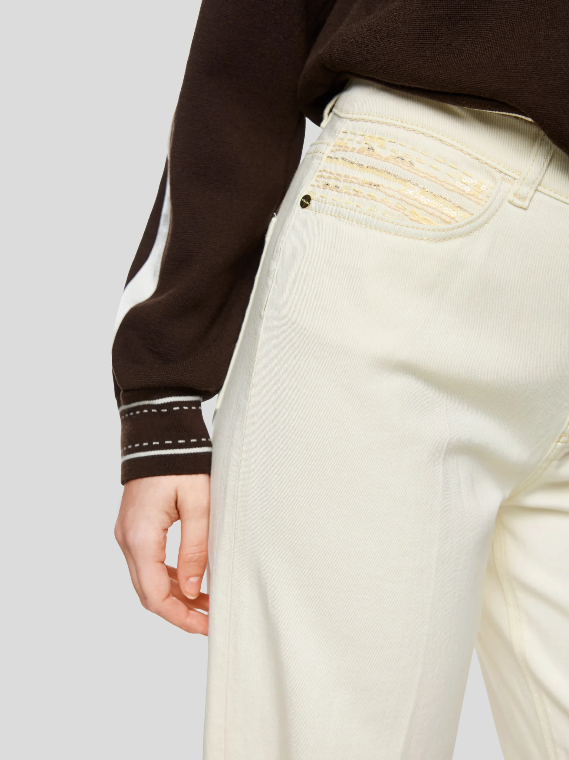 Marc Cain Damen Jeans - WIGAN in ecru