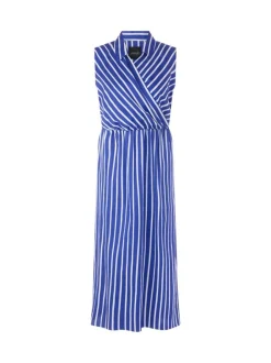 Marc Cain Damen Kleid in blau weiß