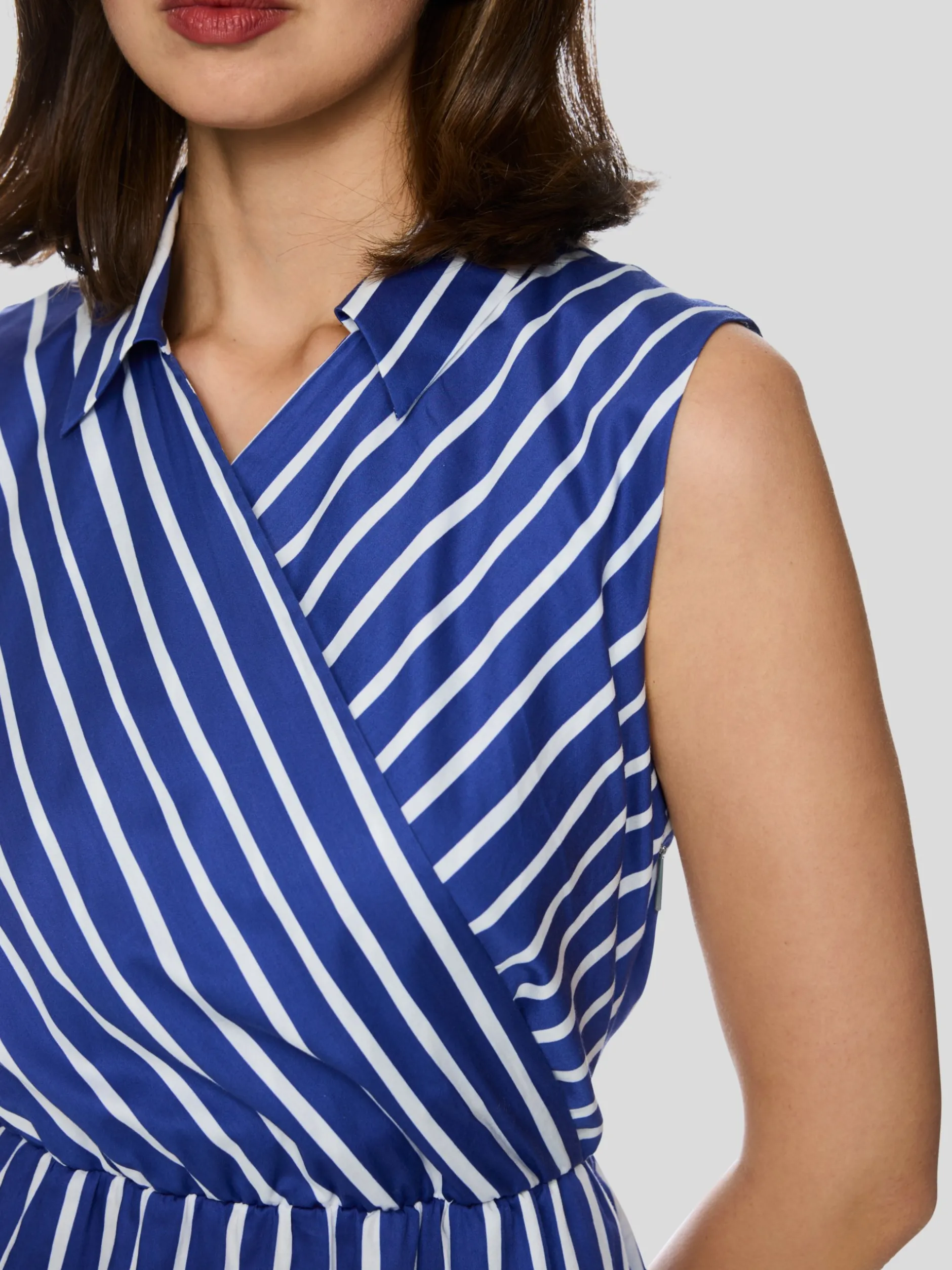 Marc Cain Damen Kleid in blau weiß