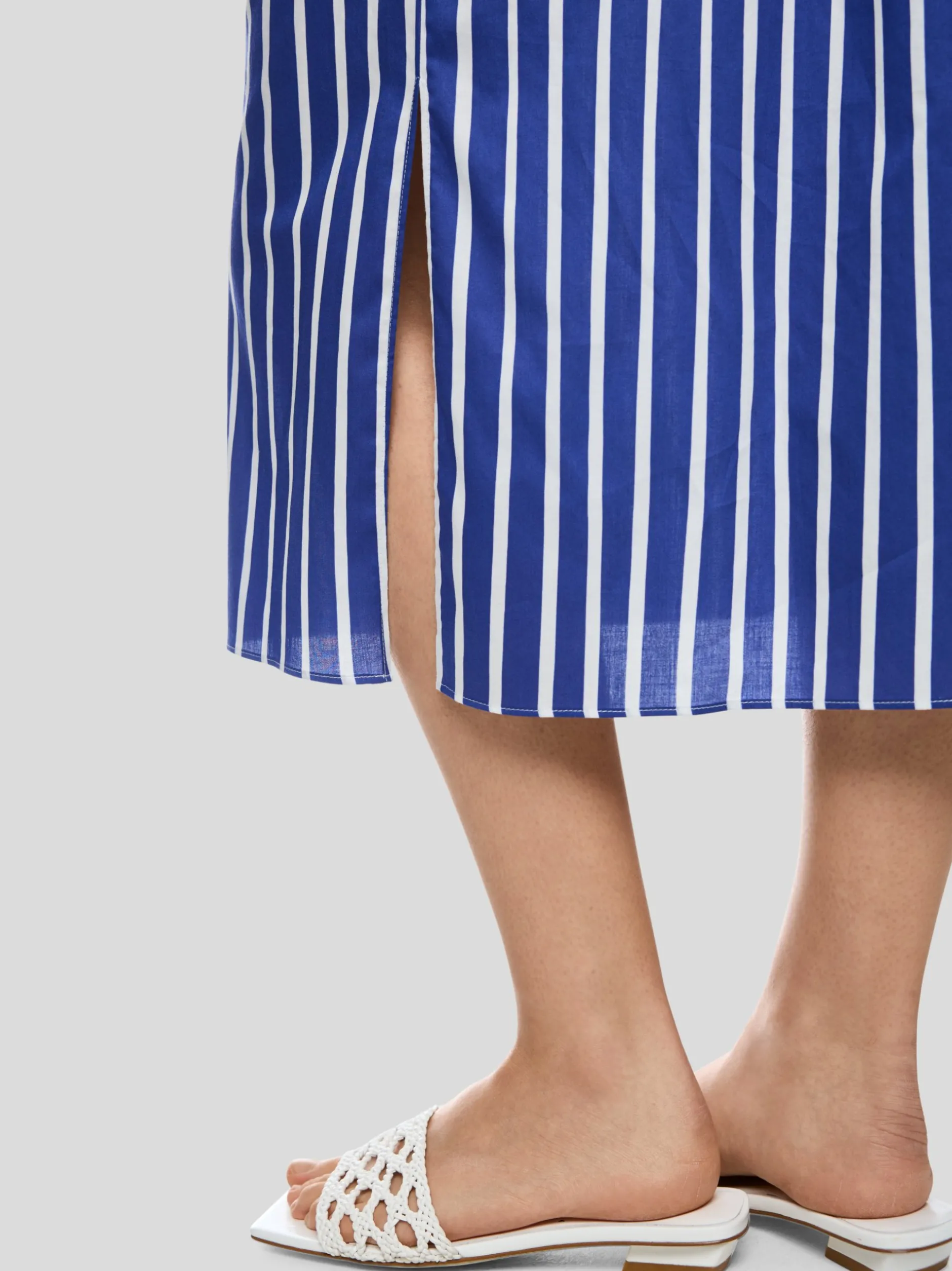Marc Cain Damen Kleid in blau weiß