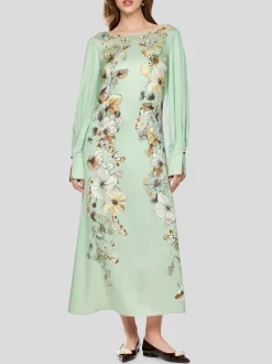 Marc Cain Damen Kleid in mint mehrfarbig