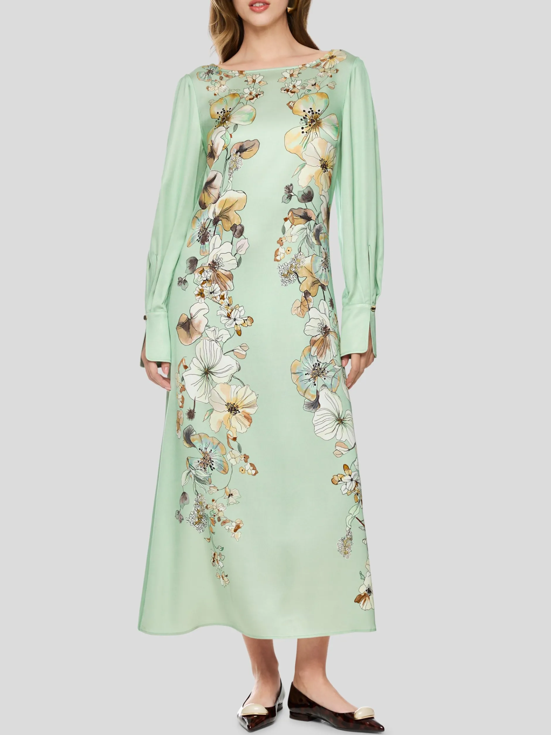 Marc Cain Damen Kleid in mint mehrfarbig