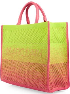 Marc Cain Damen Shopper in grün pink