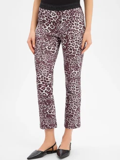 Marc Cain Sports Damen Leggings in aubergine weiß