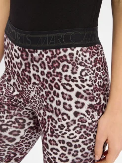 Marc Cain Sports Damen Leggings in aubergine weiß