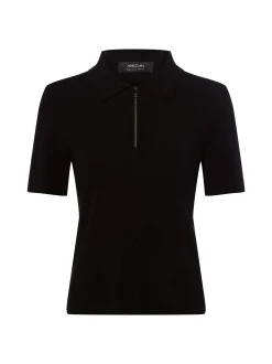 Marc Cain Sports Damen Strick-Poloshirt mit Woll- und Cashmere-Anteil in schwarz
