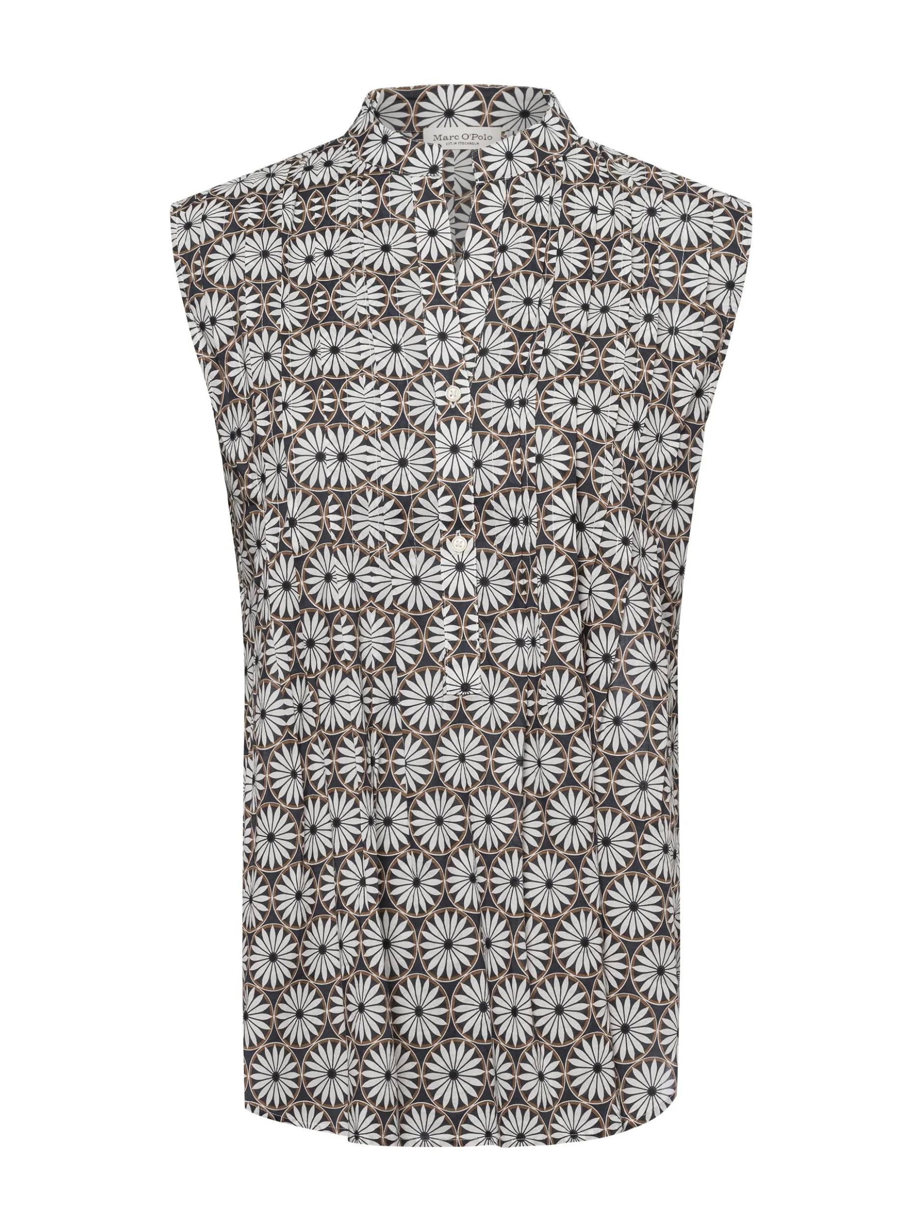 Marc O'Polo Damen Blusenshirt in anthrazit weiß