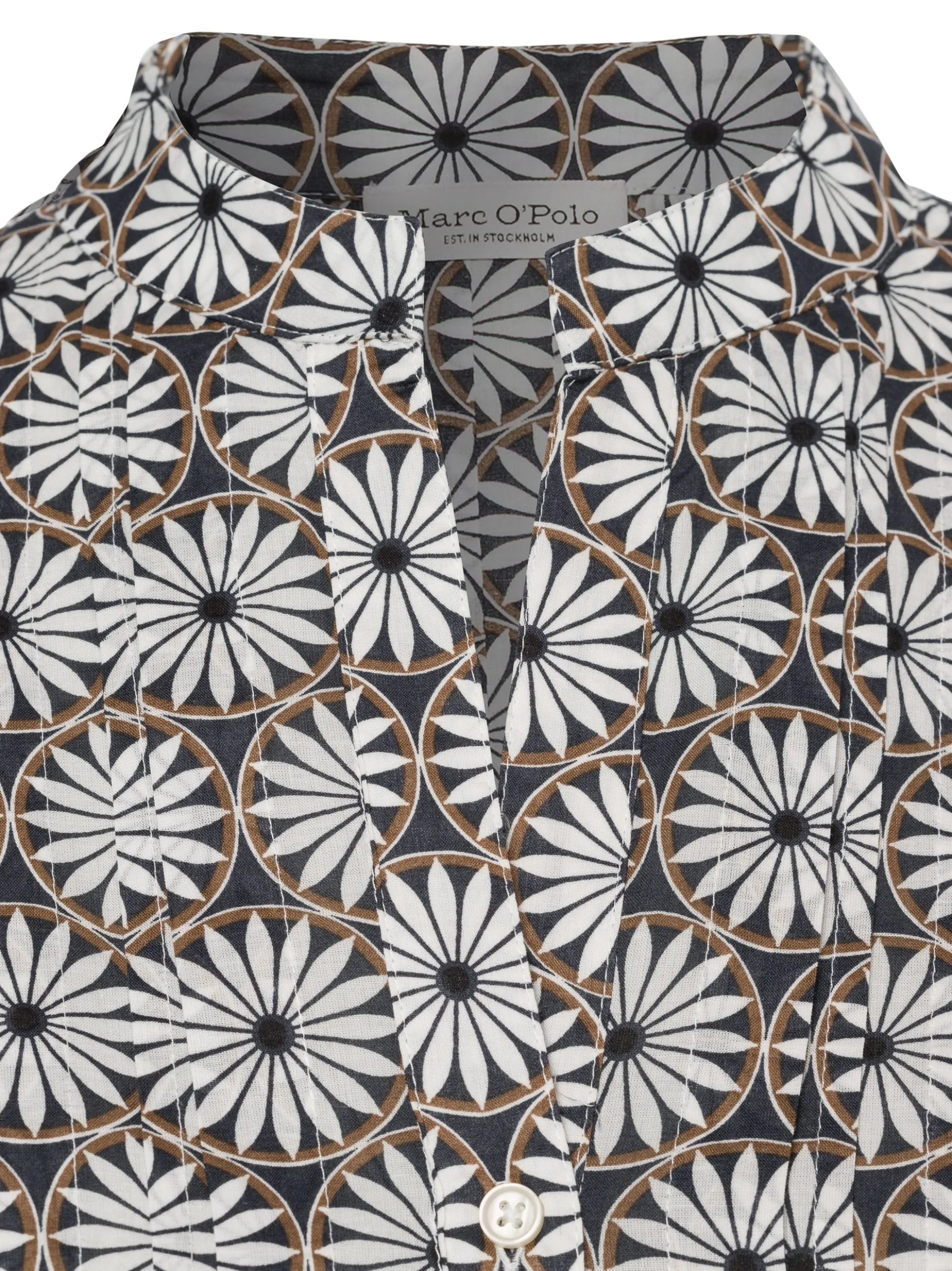 Marc O'Polo Damen Blusenshirt in anthrazit weiß