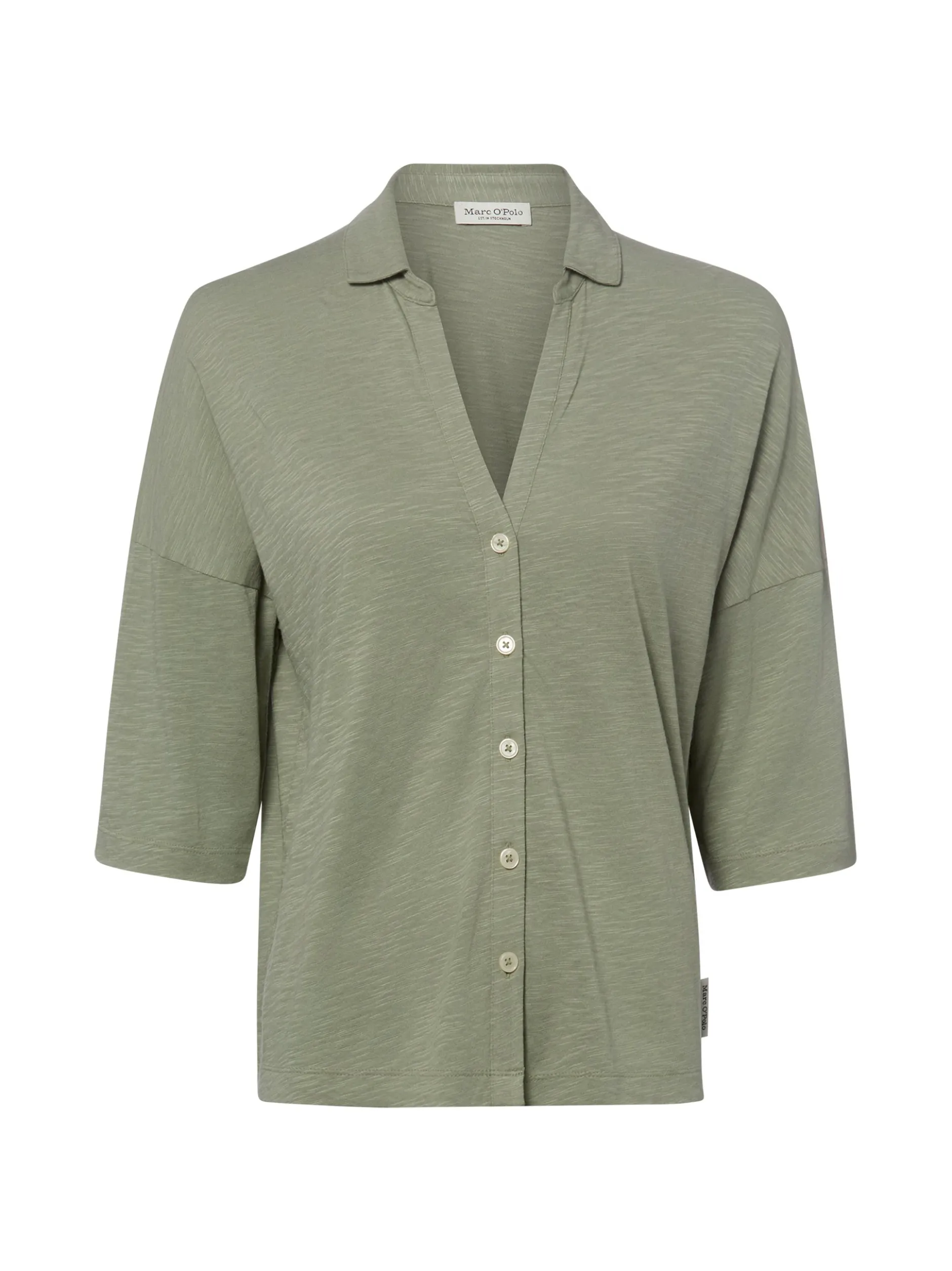 Marc O'Polo Damen Blusenshirt in schilf - Ärmel: Halbarm