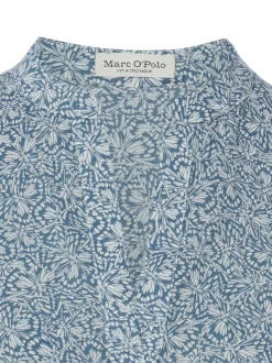 Marc O'Polo Damen Blusentop in hellblau weiß