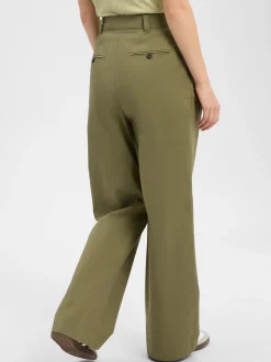 Marc O'Polo Damen Bundfaltenhose in oliv - Länge: lang