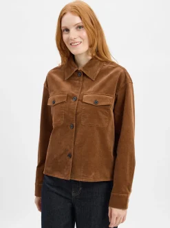 Marc O'Polo Damen Cordjacke in cognac