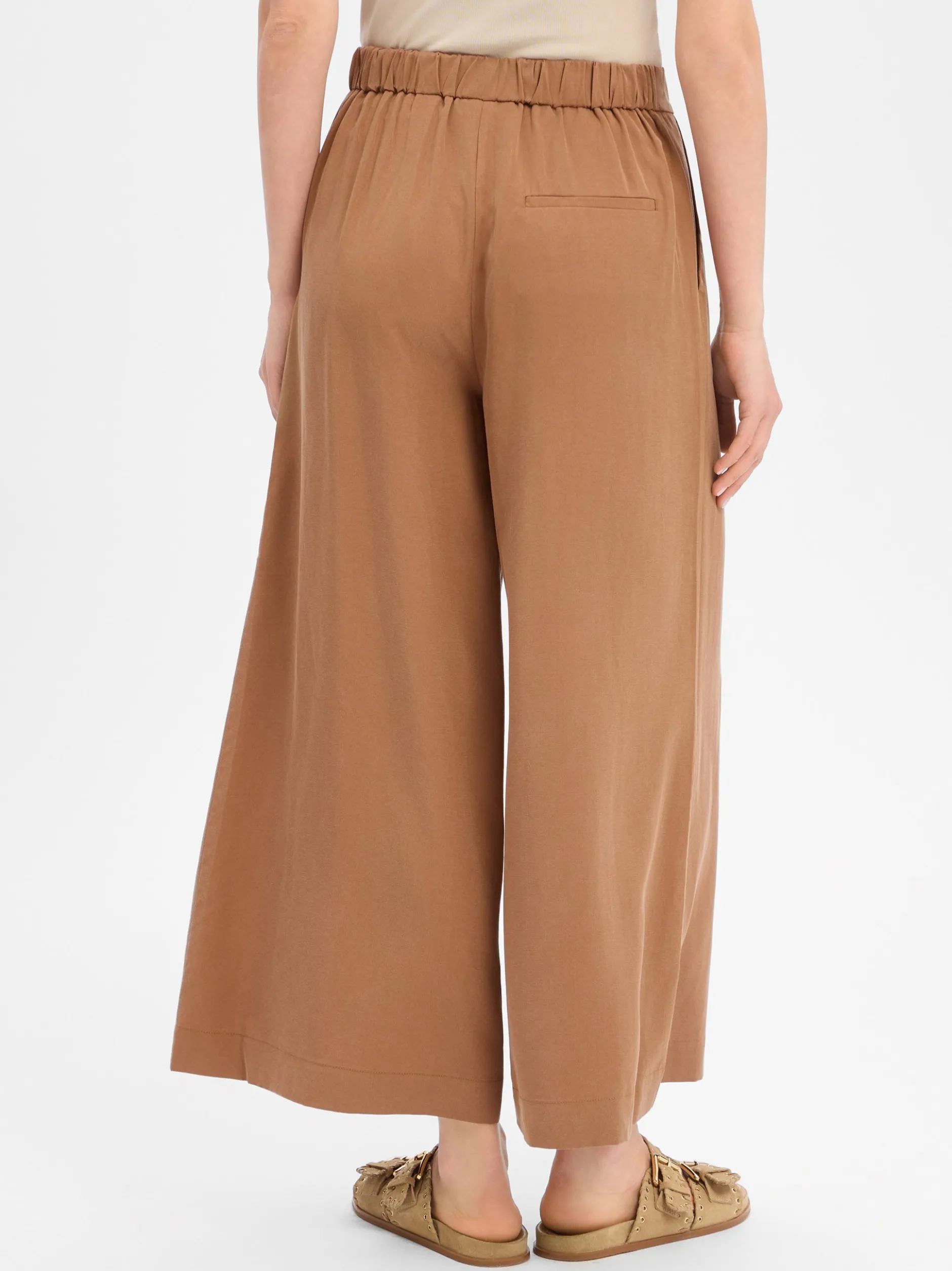 Marc O'Polo Damen Culotte mit Leinen-Anteil in camel