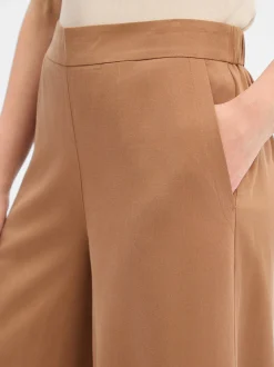 Marc O'Polo Damen Culotte mit Leinen-Anteil in camel