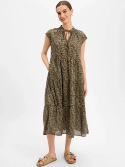 Marc O'Polo Damen Kleid in khaki - Ärmel: ohne Arm