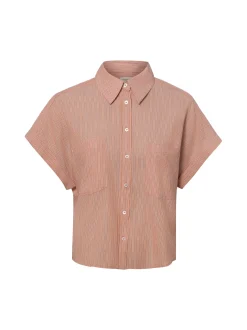 Marc O'Polo Damen Kurzarmbluse in aprikot bordeaux