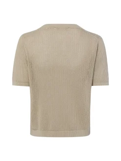 Marc O'Polo Damen Kurzarm-Strickpullover in kitt