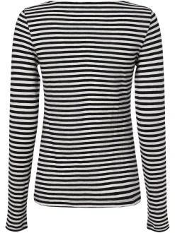 Marc O'Polo Damen Langarmshirt in marine weiß