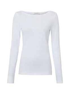 Marc O'Polo Damen Langarmshirt in weiß - Ärmel: langarm