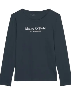 Marc O'Polo Damen Longsleeve - Mix & Match Cotton in blau