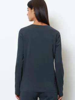 Marc O'Polo Damen Longsleeve - Mix & Match Cotton in blau