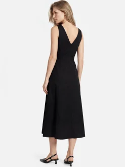 Marc O'Polo Damen Midikleid in schwarz - Ärmel: ohne Arm