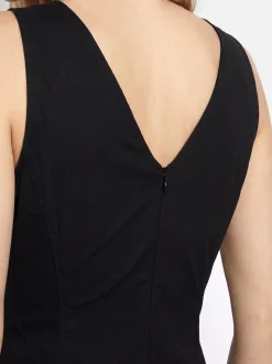 Marc O'Polo Damen Midikleid in schwarz - Ärmel: ohne Arm