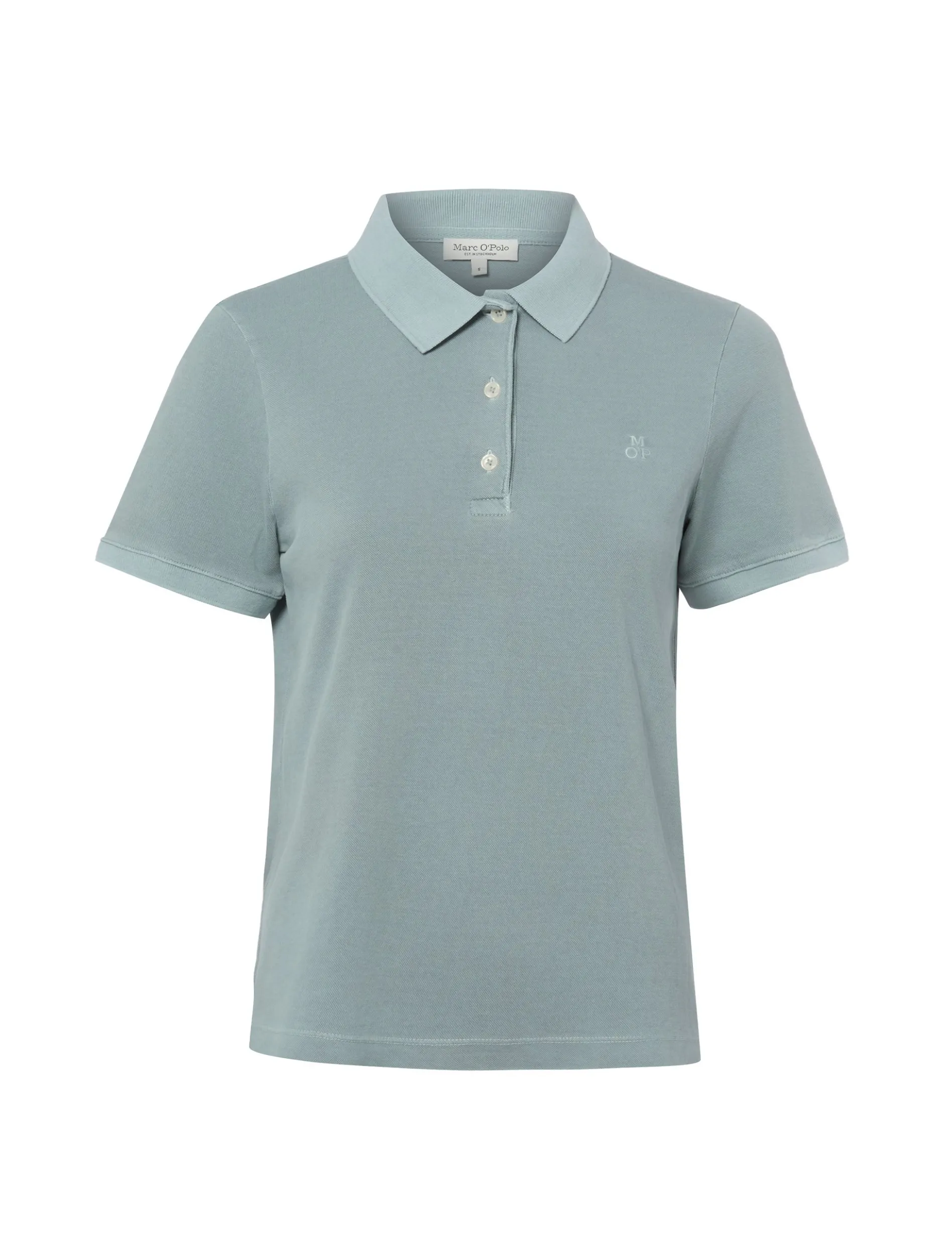 Marc O'Polo Damen Poloshirt in hellblau - Ärmel: kurzarm