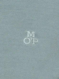 Marc O'Polo Damen Poloshirt in hellblau - Ärmel: kurzarm