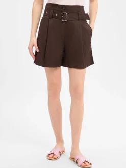 Marc O'Polo Damen Shorts in schoko - Länge: kurz