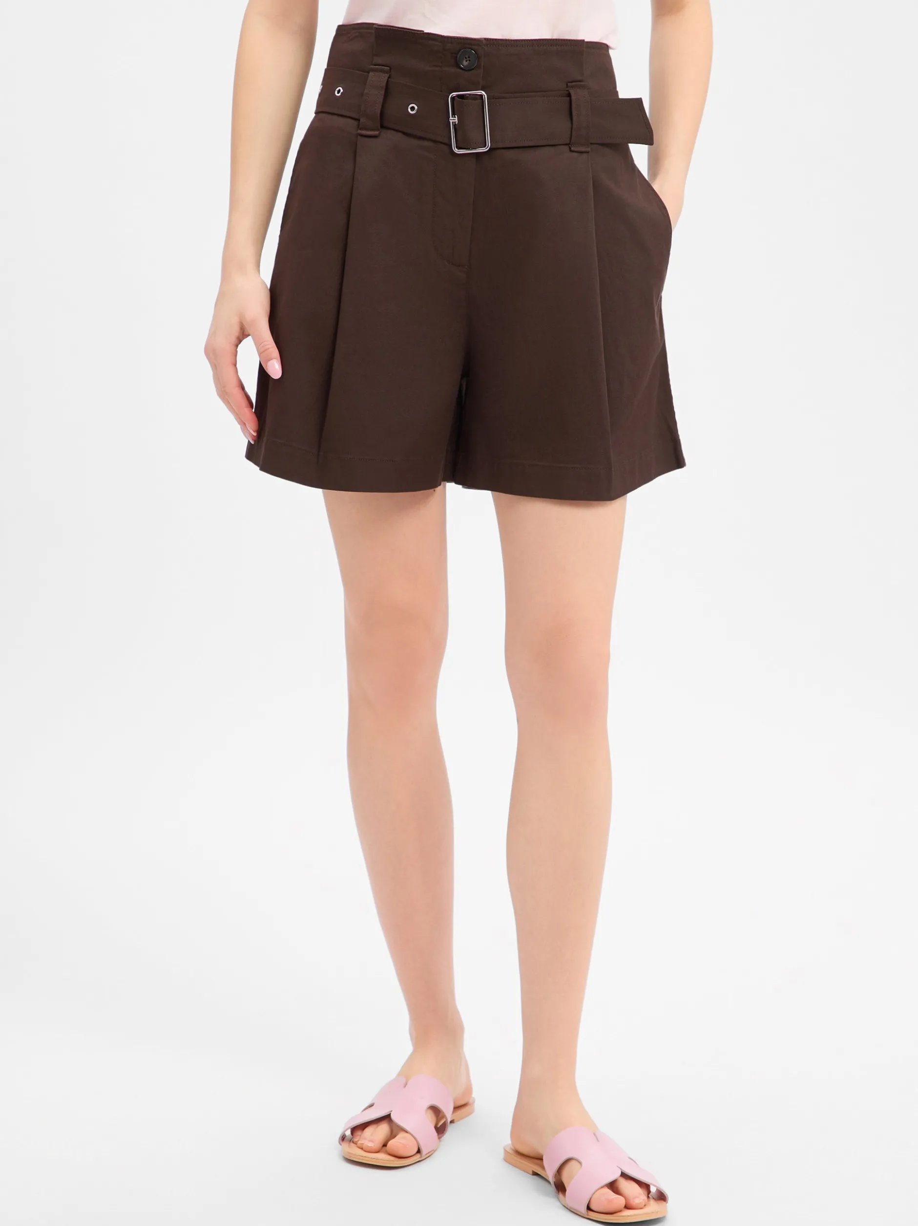 Marc O'Polo Damen Shorts in schoko - Länge: kurz