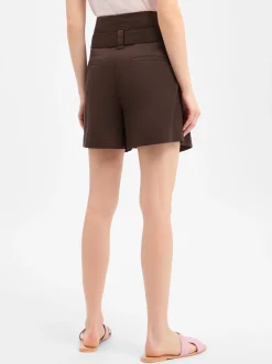 Marc O'Polo Damen Shorts in schoko - Länge: kurz