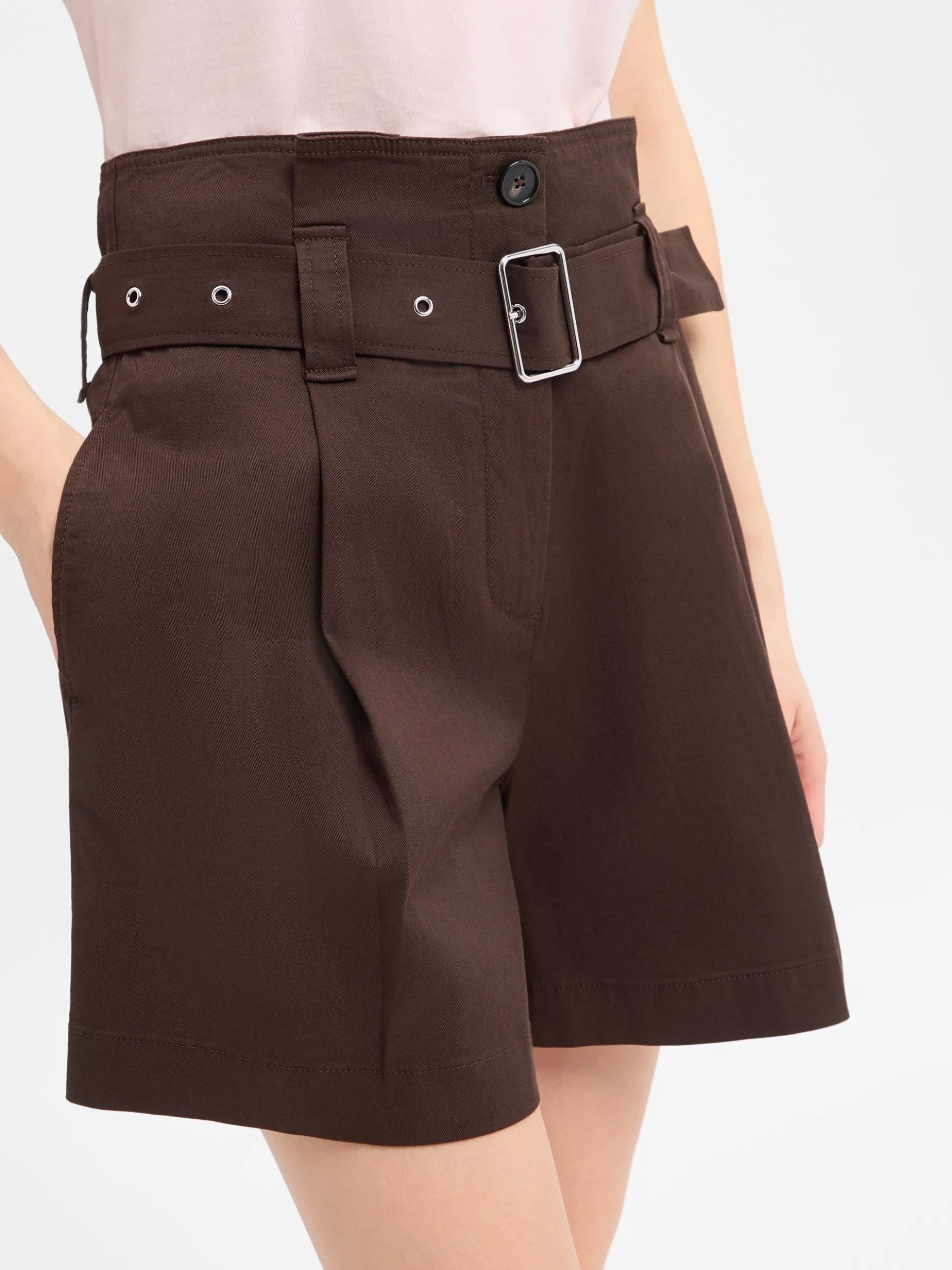 Marc O'Polo Damen Shorts in schoko - Länge: kurz