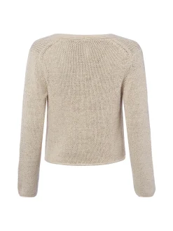 Marc O'Polo Damen Strickjacke in kitt - Ärmel: langarm