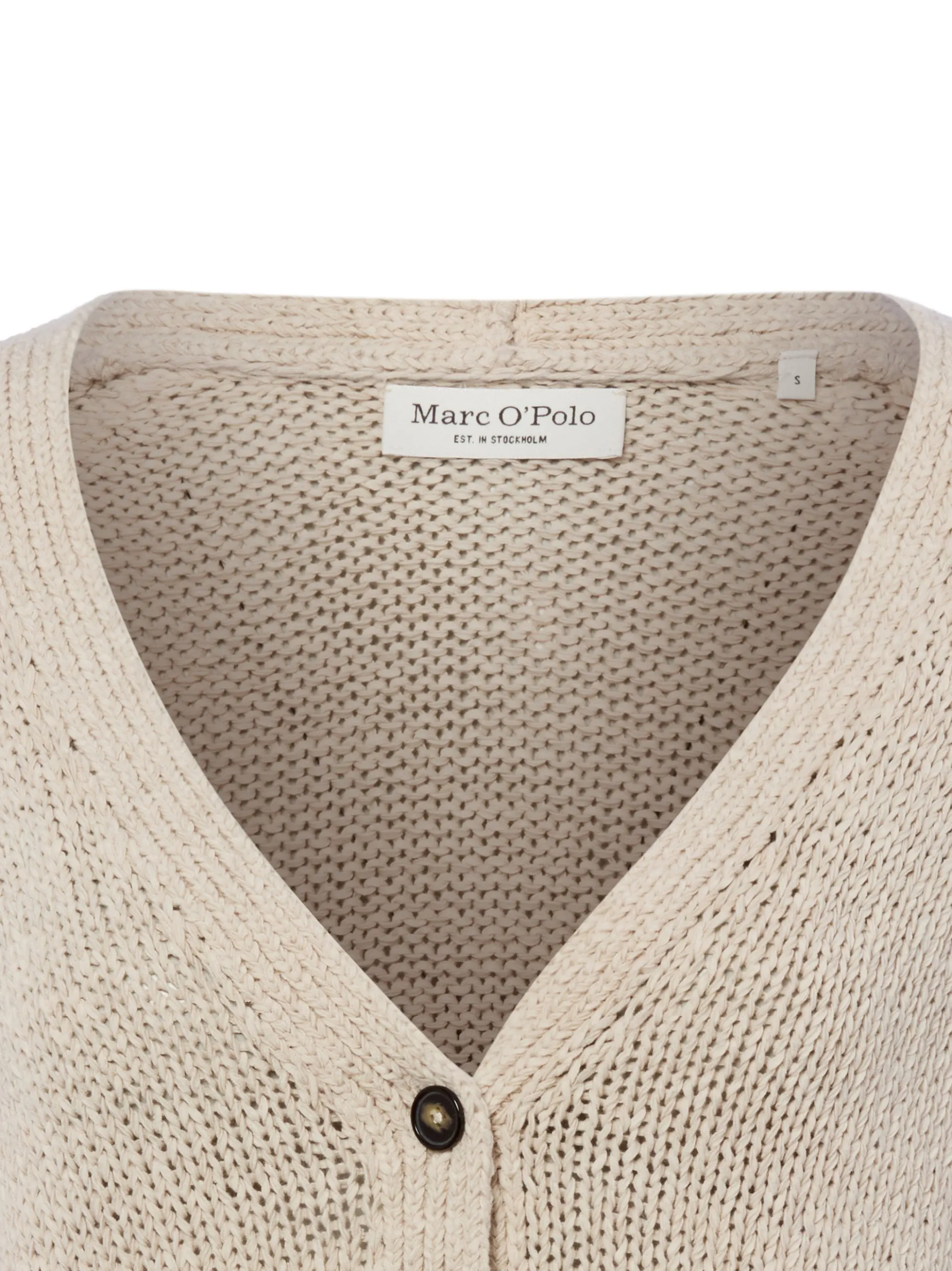 Marc O'Polo Damen Strickjacke in kitt - Ärmel: langarm