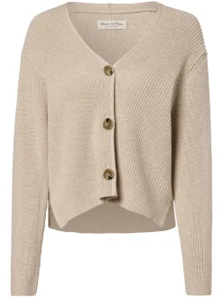 Marc O'Polo Damen Strickjacke in sand - Ärmel: langarm