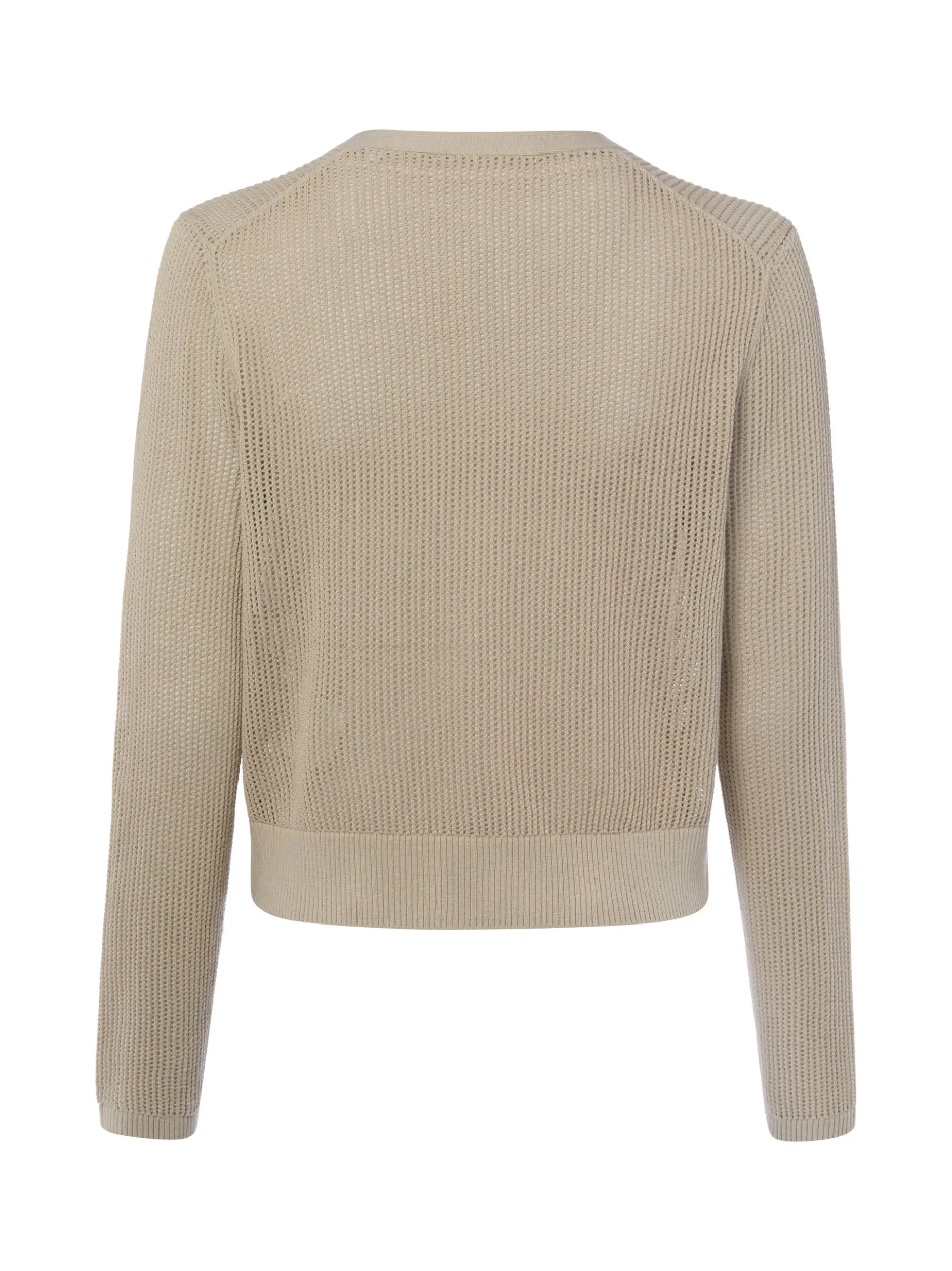 Marc O'Polo Damen Strickjacke in kitt - Ärmel: langarm