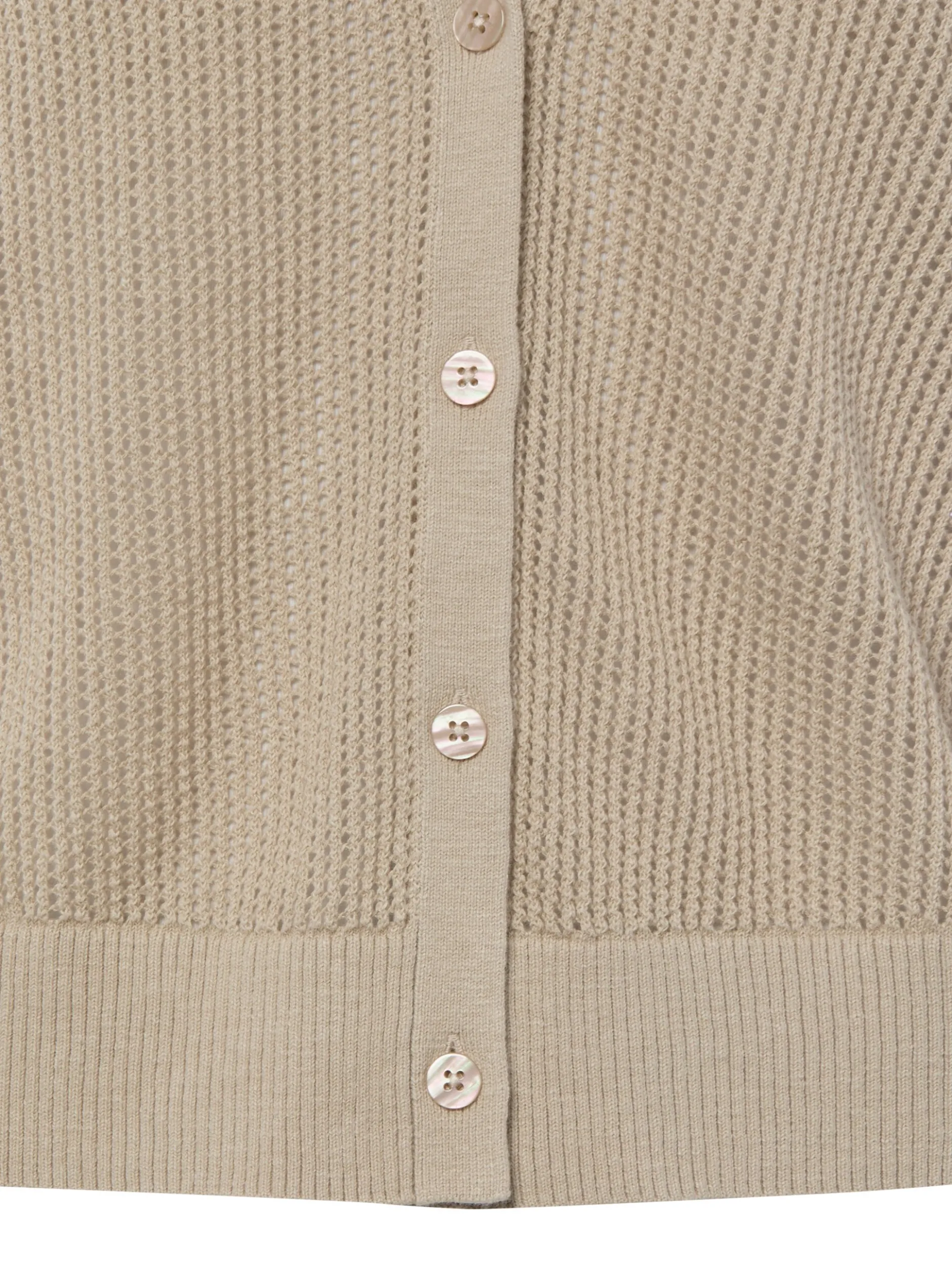 Marc O'Polo Damen Strickjacke in kitt - Ärmel: langarm