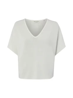 Marc O'Polo Damen Strickshirt in ecru - Ärmel: kurzarm